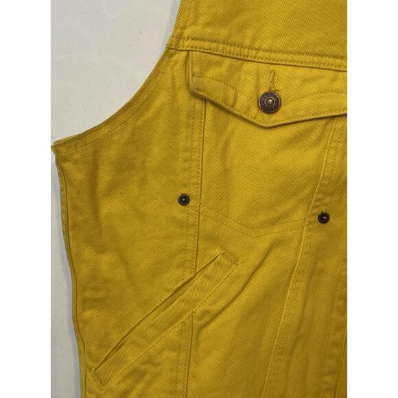 Vintage Original Jordache Yellow Medium Button-Up Logo Denim Vest NEW! M1188 - Picture 6 of 8